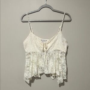 NWOT Kimchi Blue White Lace Babydoll Top